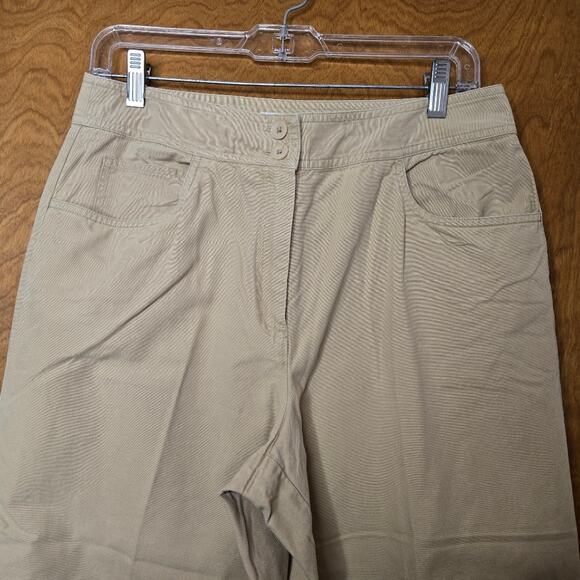 TALBOTS Petites Womens Size 12 Khaki Capris - Picture 2 of 6